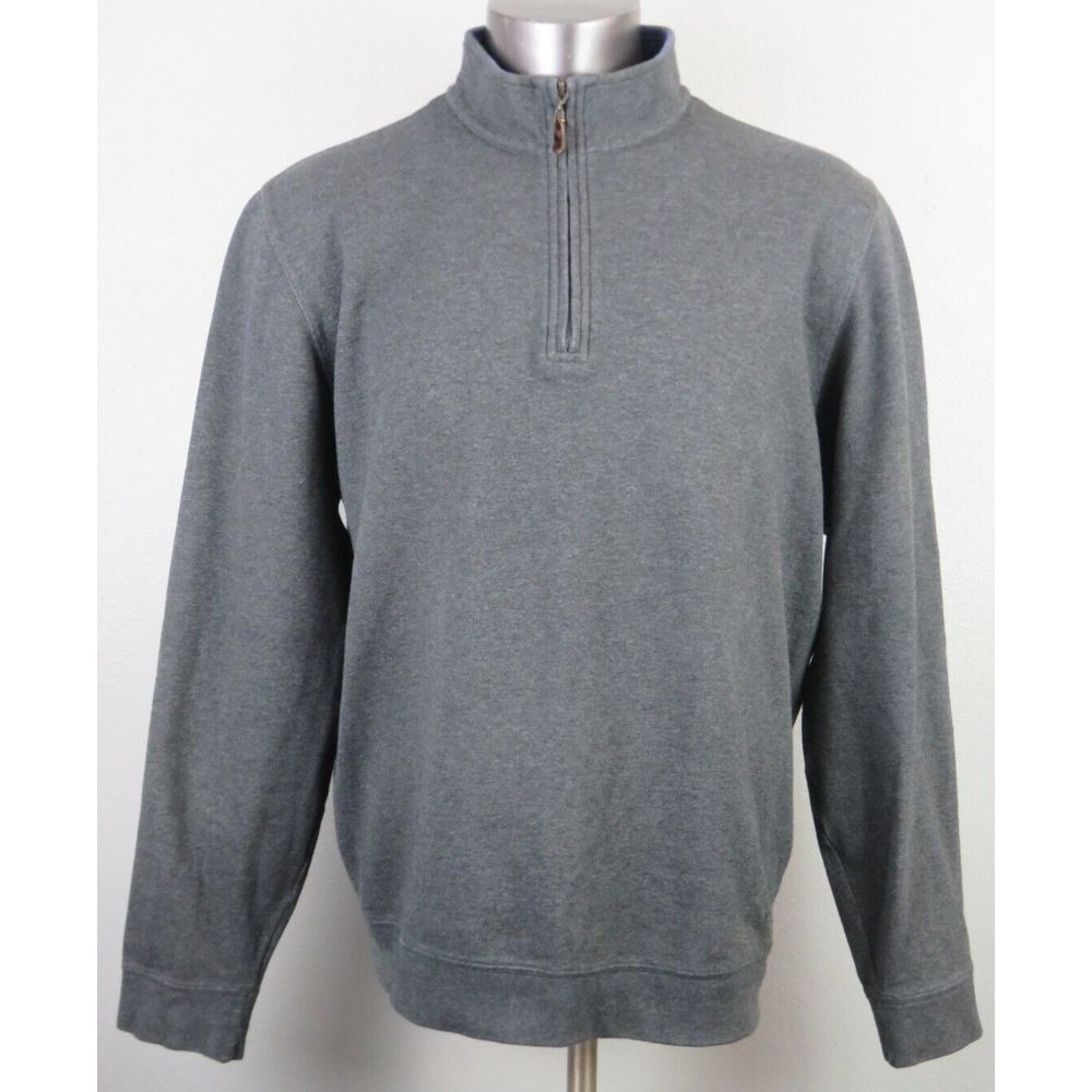 Mens‎ David Donahue Gray 1/2 Zip Sweater Size XXL Pima Cotton Preppy Classiccore